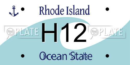 H12 Rhode Island License Plate