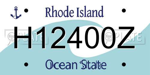 H12400Z Rhode Island License Plate