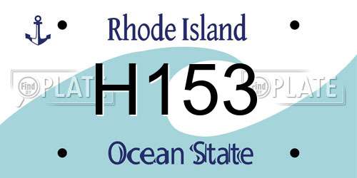 H153 Rhode Island License Plate