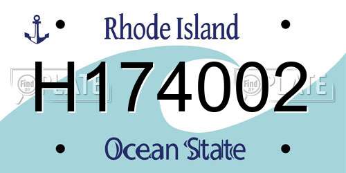 H174002 Rhode Island License Plate