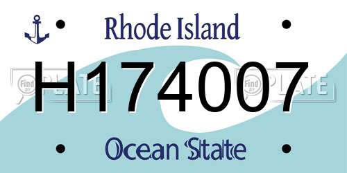 H174007 Rhode Island License Plate