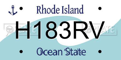 H183RV Rhode Island License Plate
