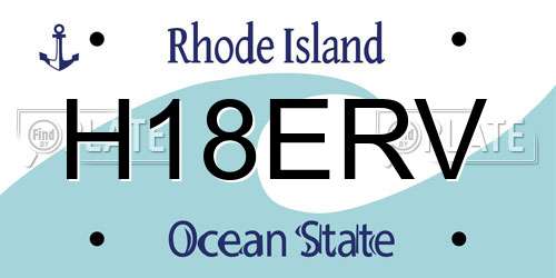 H18ERV Rhode Island License Plate