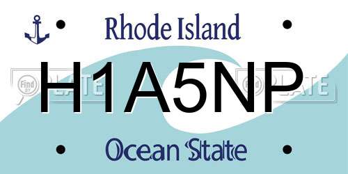 H1A5NP Rhode Island License Plate