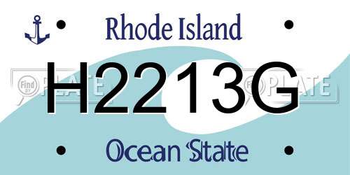 H2213G Rhode Island License Plate