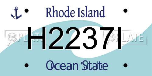 H2237I Rhode Island License Plate