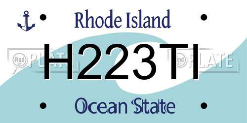 H223TI Rhode Island License Plate