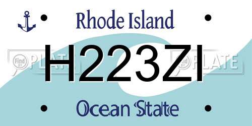 H223ZI Rhode Island License Plate