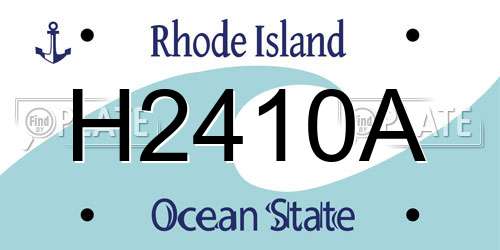 H2410A Rhode Island License Plate