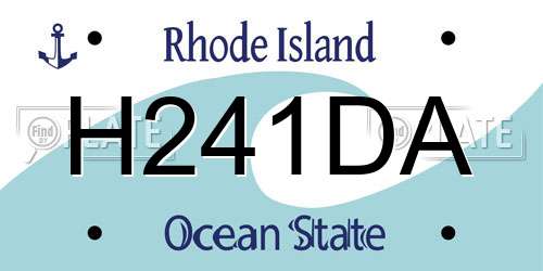 H241DA Rhode Island License Plate