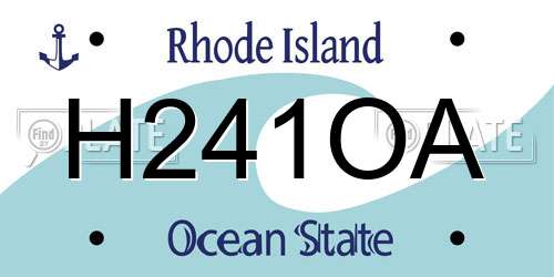 H241OA Rhode Island License Plate