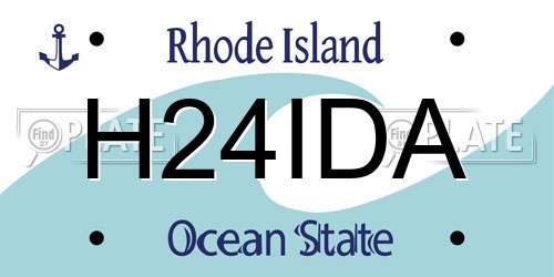 H24IDA Rhode Island License Plate