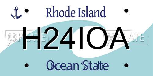 H24IOA Rhode Island License Plate
