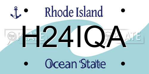 H24IQA Rhode Island License Plate