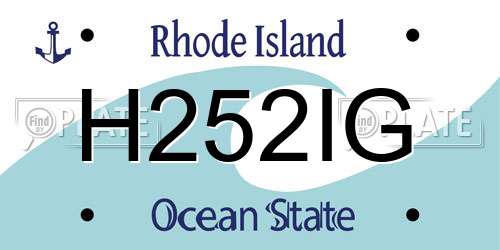 H252IG Rhode Island License Plate