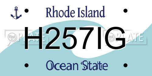 H257IG Rhode Island License Plate