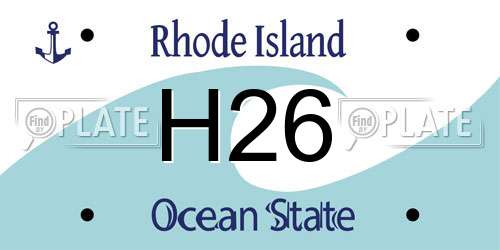 H26 Rhode Island License Plate