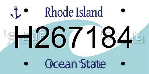 H267184 Rhode Island License Plate