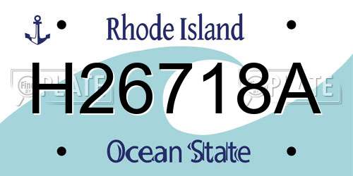 H26718A Rhode Island License Plate