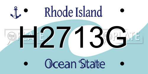 H2713G Rhode Island License Plate