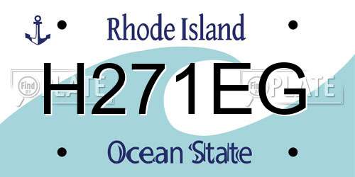 H271EG Rhode Island License Plate