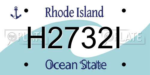 H2732I Rhode Island License Plate