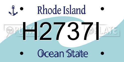 H2737I Rhode Island License Plate