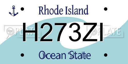 H273ZI Rhode Island License Plate