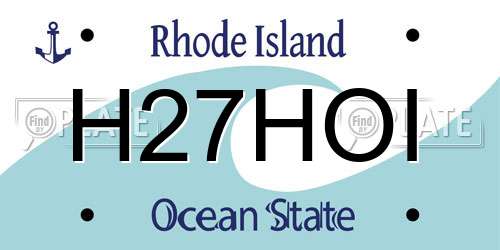 H27HOI Rhode Island License Plate