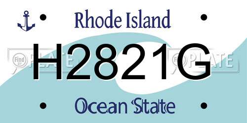 H2821G Rhode Island License Plate