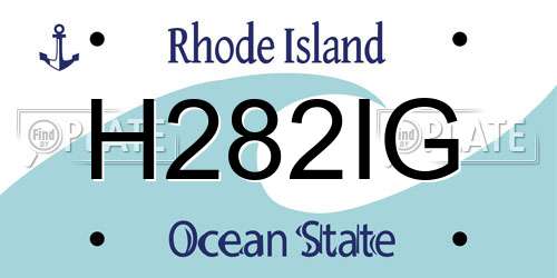 H282IG Rhode Island License Plate