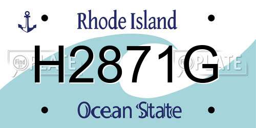 H2871G Rhode Island License Plate
