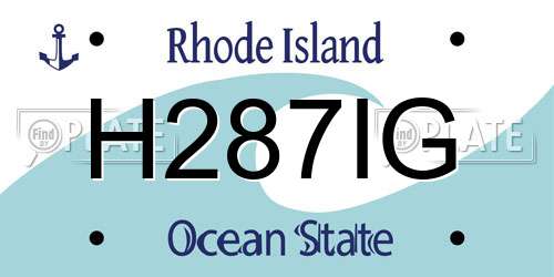 H287IG Rhode Island License Plate