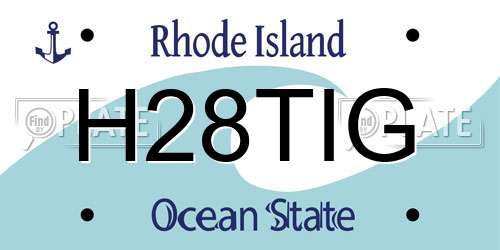 H28TIG Rhode Island License Plate