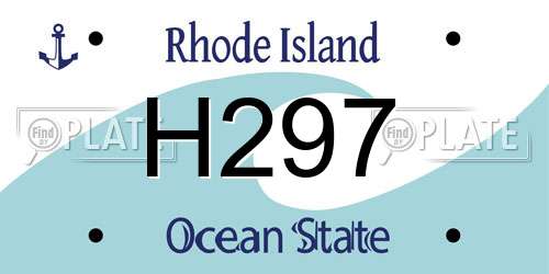 H297 Rhode Island License Plate
