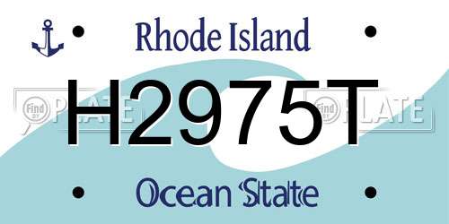 H2975T Rhode Island License Plate