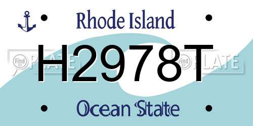 H2978T Rhode Island License Plate