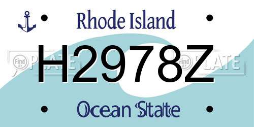 H2978Z Rhode Island License Plate