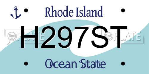 H297ST Rhode Island License Plate