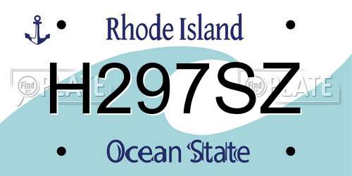 H297SZ Rhode Island License Plate