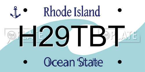 H29TBT Rhode Island License Plate