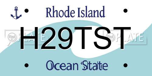 H29TST Rhode Island License Plate