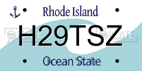 H29TSZ Rhode Island License Plate