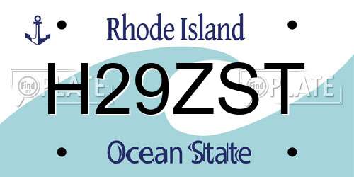 H29ZST Rhode Island License Plate