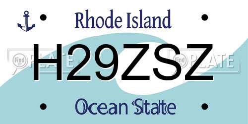 H29ZSZ Rhode Island License Plate