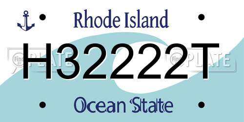 H32222T Rhode Island License Plate