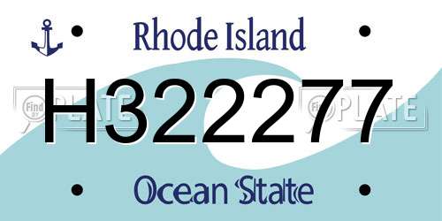 H322277 Rhode Island License Plate