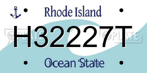 H32227T Rhode Island License Plate