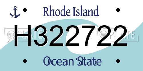 H322722 Rhode Island License Plate