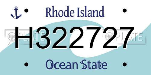 H322727 Rhode Island License Plate